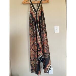 Gorgeous! Classique halter bareback maxi dress OS handkerchief asymmetrical boho